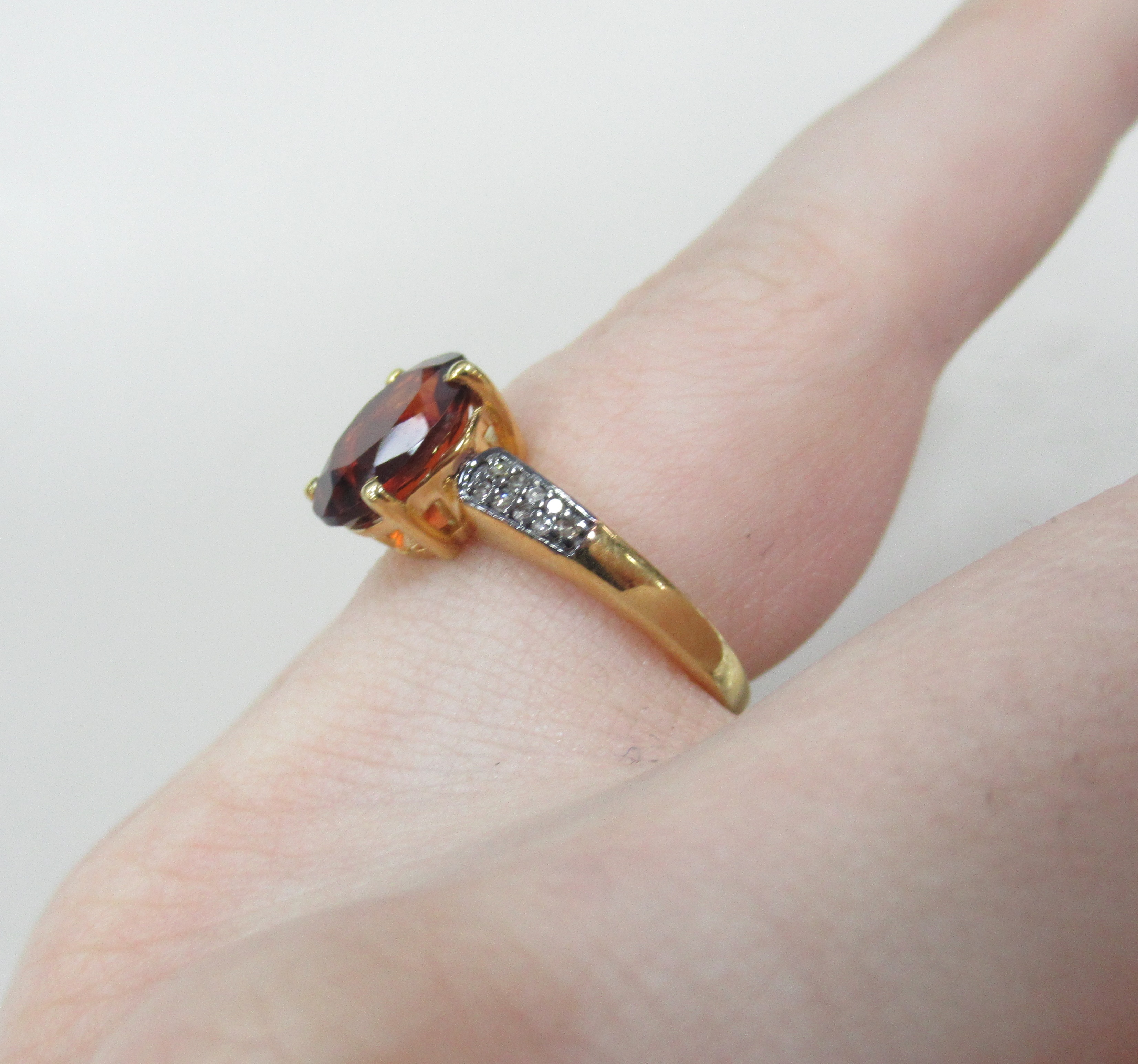 Серебряное кольцо с цитрином Мадейра